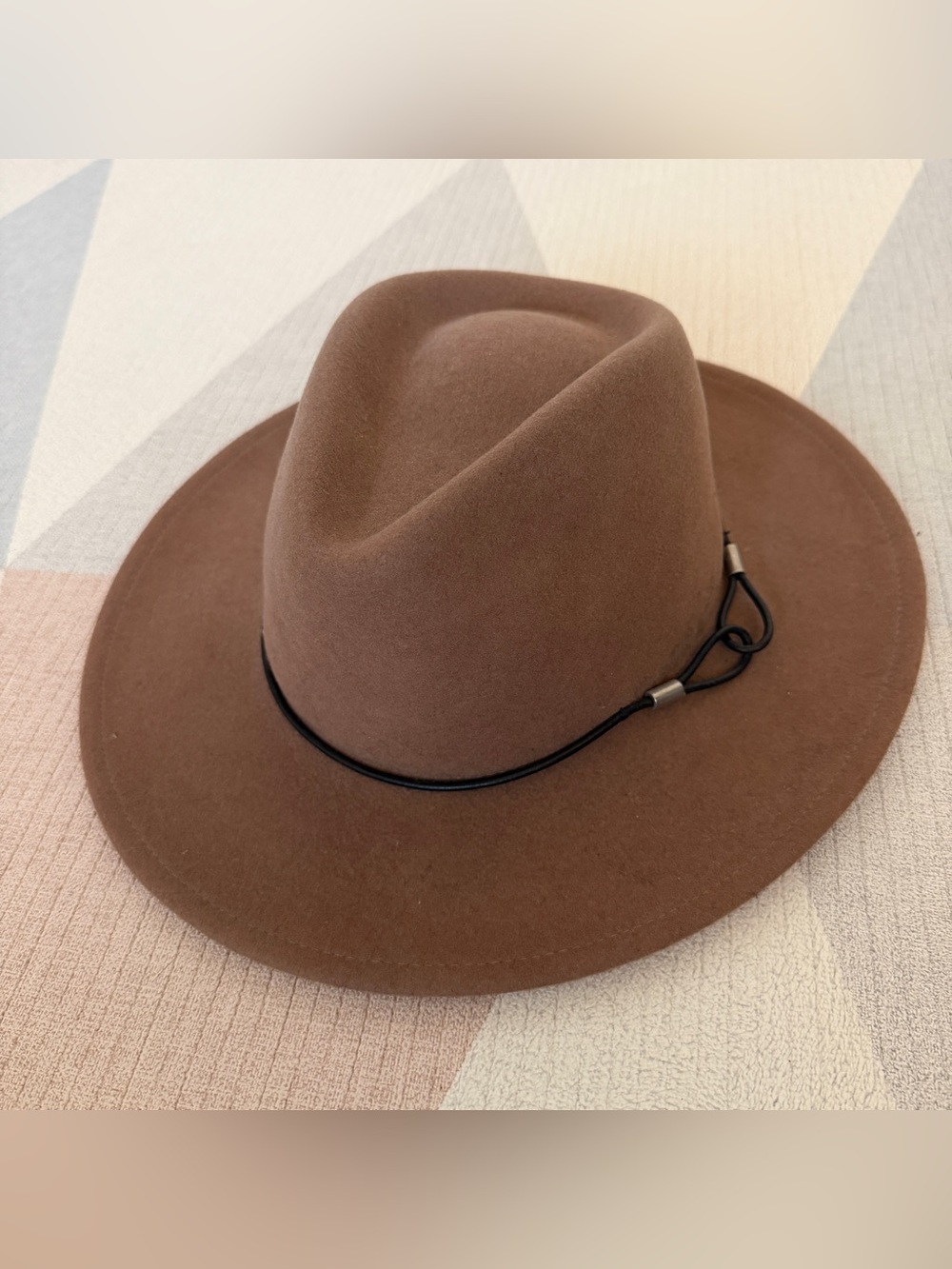 rag & bone Brown Felt Fedora with Black Cord Accent